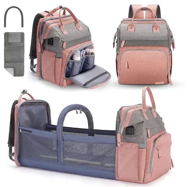 Sac Berceau Seawaves coloris Dune, en sac à dos et en lit